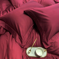 Thumbnail for Red Burgundy Luxury Egyptian Cotton 1000TC Soft Silky Duvet Cover Bedding Set