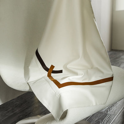 White Brown Striped European Hotel Grade Duvet Cover, 1000TC Egyptian Cotton Bedding Set