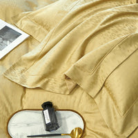 Thumbnail for Yellow Grey Leopard Marble Jacquard European Duvet Cover, 1000TC Egyptian Cotton Bedding Set