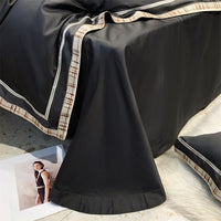 Thumbnail for Luxury Black Gold European American Style Embroidery Duvet Cover Set, 1000TC Egyptian Cotton Bedding Set