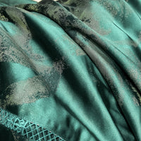 Thumbnail for Green Emerald Luxury Europe Satin Jacquard Duvet Cover Set, 1000TC Egyptian Cotton Bedding Set