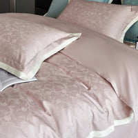 Thumbnail for Pink Brown Luxury Jacquard European Silky Duvet Cover Set 1000TC Egyptian Cotton Bedding Set