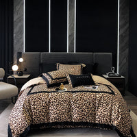 Thumbnail for Brown Leopard Print 1000TC Lyocell Cotton Brushed Sexy Silky Duvet Cover Bedding Set