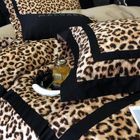 Thumbnail for Brown Leopard Print 1000TC Lyocell Cotton Brushed Sexy Silky Duvet Cover Bedding Set