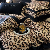 Thumbnail for Brown Leopard Print 1000TC Lyocell Cotton Brushed Sexy Silky Duvet Cover Bedding Set