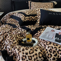 Thumbnail for Brown Leopard Print 1000TC Lyocell Cotton Brushed Sexy Silky Duvet Cover Bedding Set