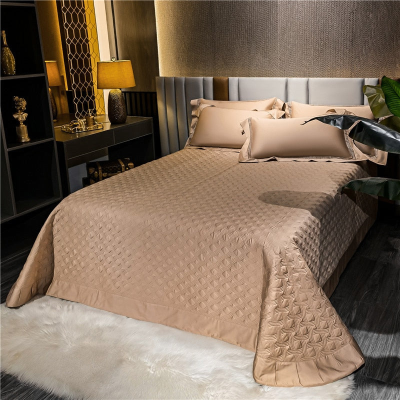 Premium Brown Coffee Modern Hotel Grade Embroidered Duvet Cover Set, 1000TC Egyptian Cotton Bedding Set