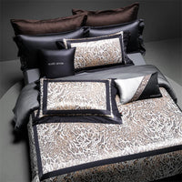 Thumbnail for Luxury Black Europe Sexy Leopard Print Silky Soft Duvet Cover Set 1400TC Egyptian Cotton Bedding Set