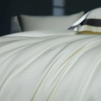 Thumbnail for Luxury Grey White Premium Hotel Grade Satin Silky Duvet Cover, 1400TC Egyptian Cotton Bedding Set