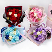 Thumbnail for White Pink Rose Floral 18Pcs/set Boutique Carnation Gift Box Birthday Artificial Flora