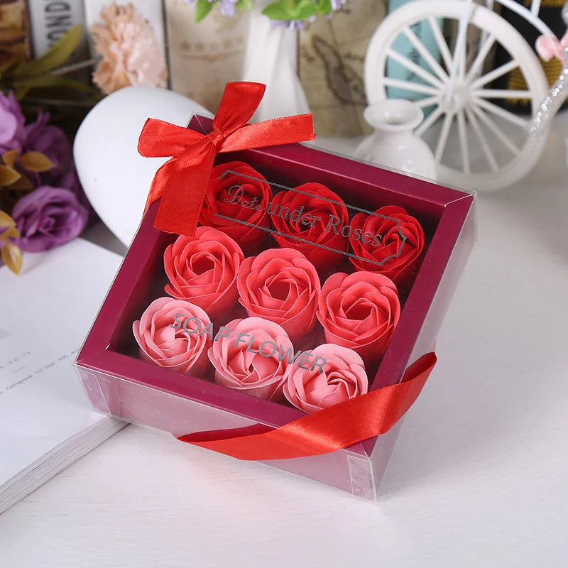 Purple Rose Valentine's Day Gift Box With Hand Gift Decoration Artificial Flora