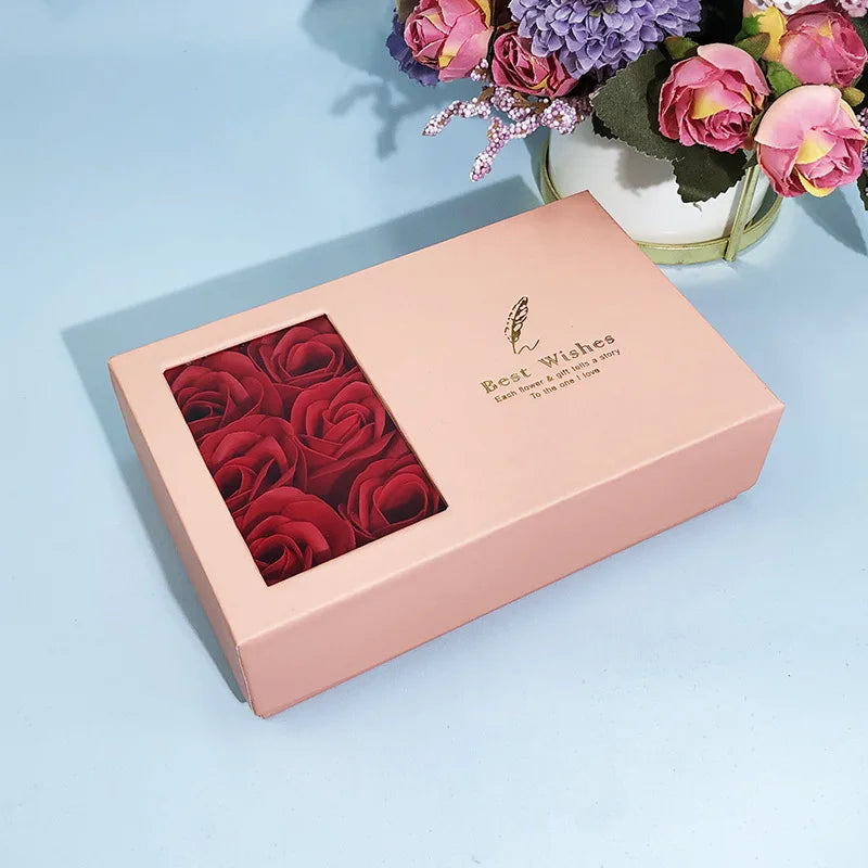 Romantic Rose Flower Jewelry Gift Box Birthday Souvenir Artificial Flora