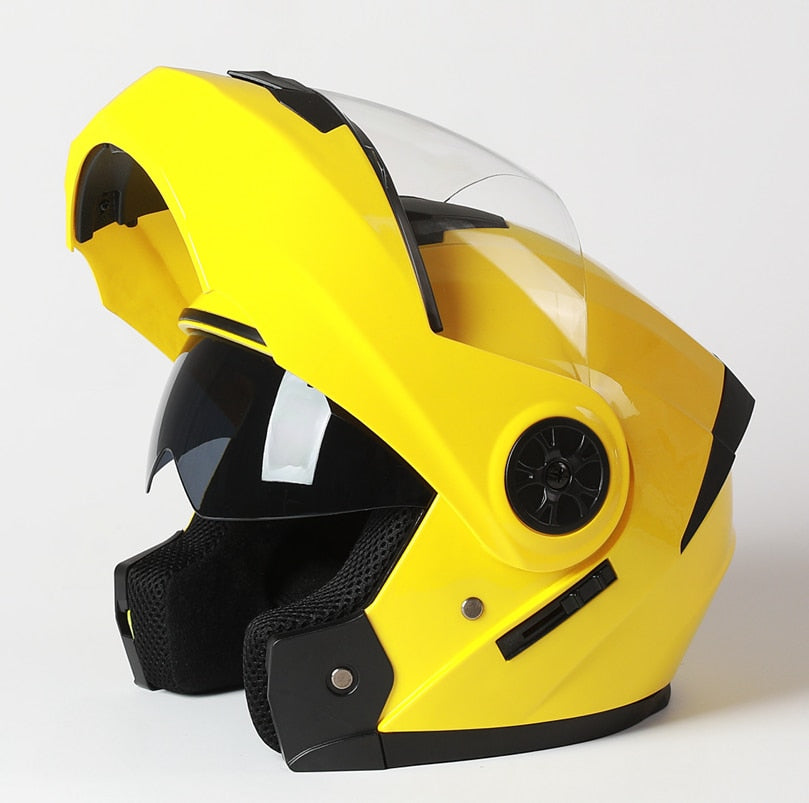 Black Yellow Motorcycle Helmets Full Face Flip Up Out Door Sport