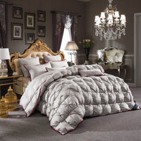 Thumbnail for Grey Red Filling Goose Down Comforter Handwork, W1508 Cotton 100%, Twin/Full/Queen/King