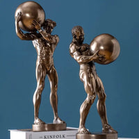 Thumbnail for Hercules Man Lifting Ball Copper Figure Resin Sculptures and Statues Decoration Crafts