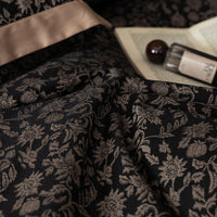 Thumbnail for Black Brown American Vintage Jacquard Flower Dark Pattern Duvet Cover, 1000TC Egyptian Cotton Bedding Set