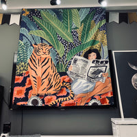 Thumbnail for Animal Tiger and Girl Nordic Hanging Tapestry