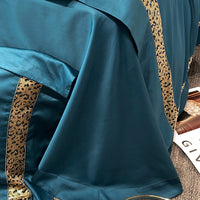 Thumbnail for Luxury Leopard Print Edge Winter Autumn Duvet Cover Set, 1000TC Egyptian Cotton Bedding Set