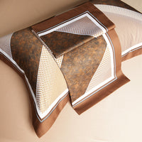 Thumbnail for Luxury Brown Grey Art Print Hotel Grade Duvet Cover Set, 1200TC Egyptian Cotton Fabric Bedding Set