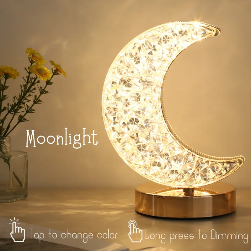 Chic Moonlight Crystal Touch Dimming Girls Lighting Room Home Decor