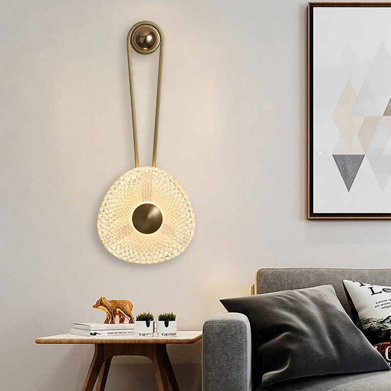 Gold Black Acrylic Minimal Wall lamp, Lighting Luxury Sofa Living room