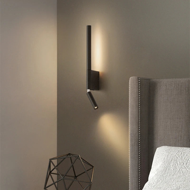 Nordic Black White Wall Lamp Lighting Bedside 330 degree rotation adjustable