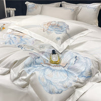 Thumbnail for Blooming Big Flowers Lovely Embroidered Duvet Cover Set, 1000TC Egyptian Cotton Bedding Set