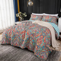 Thumbnail for Boho Colorful Cotton Quilt Bedspread Bohemia Coverlet Blanket Bedding Set