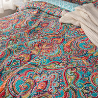 Thumbnail for Boho Colorful Cotton Quilt Bedspread Bohemia Coverlet Blanket Bedding Set