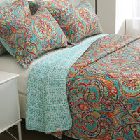 Thumbnail for Boho Colorful Cotton Quilt Bedspread Bohemia Coverlet Blanket Bedding Set