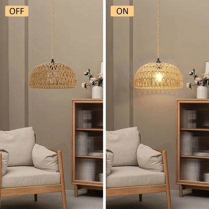Rattan Pendant Lighting Chandelier Hanging Lamp Ceiling Handmade Home Living Decor
