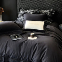 Thumbnail for Deep Grey Premium European Hotel Grade Duvet Cover Set, 1000TC Cotton Brushed Bedding Set