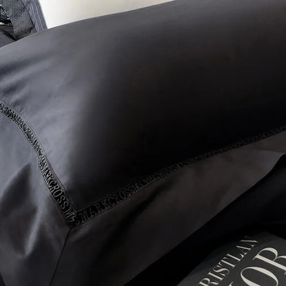 Deep Grey Premium European Hotel Grade Duvet Cover Set, 1000TC Cotton Brushed Bedding Set