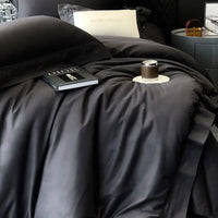 Thumbnail for Deep Grey Premium European Hotel Grade Duvet Cover Set, 1000TC Cotton Brushed Bedding Set