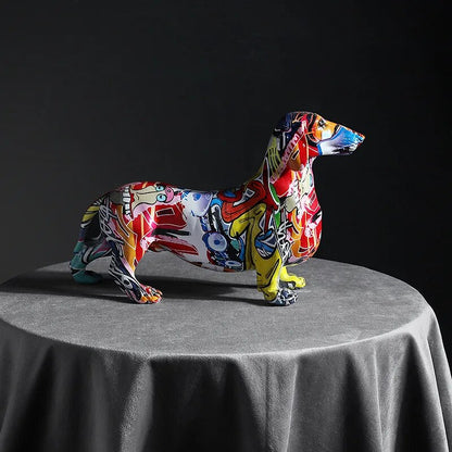 Dachshund Dog Sculptures and Statues Painted Colorful Decoration Decor Crafts