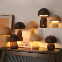 Thumbnail for Small Cute Mushroom LED Lighting Wooden Room Decoration Lamp