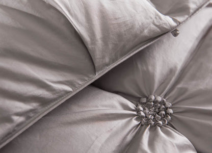 Royal Grey Luxury Filling Goose Down Comforter , W1503 Cotton 100%, Full/Queen/King