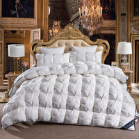 Thumbnail for Premium Pure White Filling Goose Down Comforter Handwork, W1509 Cotton 100%, Twin/Full/Queen/King