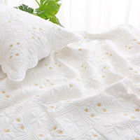 Thumbnail for Pure White Elegant Classical Plum Floral Embroidered Bedspread Pillow Case Cotton 500TC for Bedding