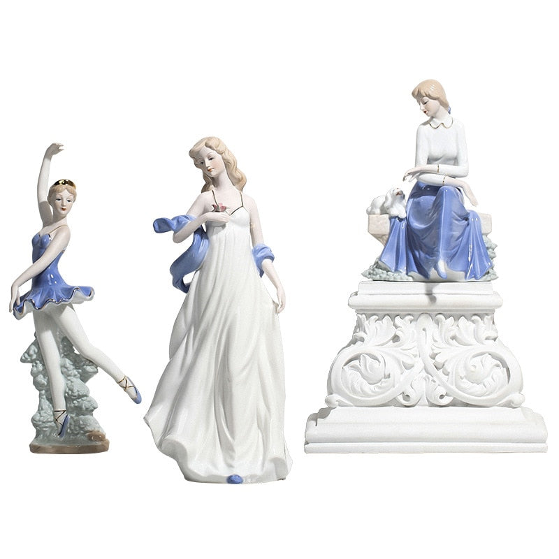 European Style Ballet Girl Ceramic Crafts Sculptures and Statues