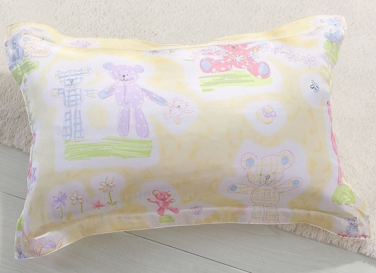 Little Bear 100% silk pillowcase  envelope back printed A17