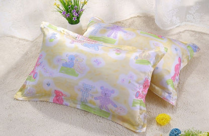Little Bear 100% silk pillowcase  envelope back printed A17