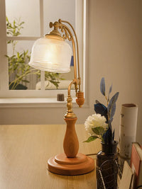 Thumbnail for French Classic Vintage Wood Table Lamp LED Lighting Home Decoration