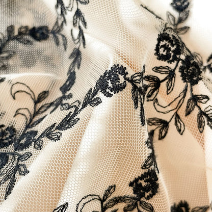 Black Rose Flower French Vintage Lace Wedding Duvet Cover Set, 1000TC Egyptian Cotton Bedding Set