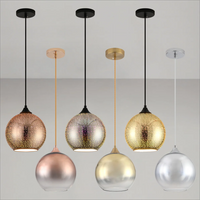 Thumbnail for Rose Gold Glass Ceiling Chandelier LED Colorful Lighting Bedroom Lamp Decorative