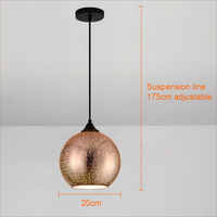 Thumbnail for Rose Gold Glass Ceiling Chandelier LED Colorful Lighting Bedroom Lamp Decorative