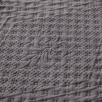 Thumbnail for Grey Brown Coffee Luxury European 3D Carved Velvet Fleece Fabric Bedspread Coverlet Bedding Set