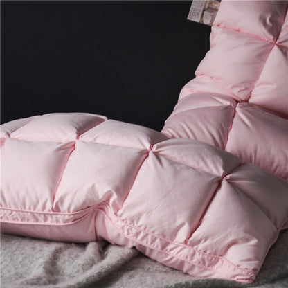 White Pink Premium High Grade Natural Goose Down Pillows 100% Cotton