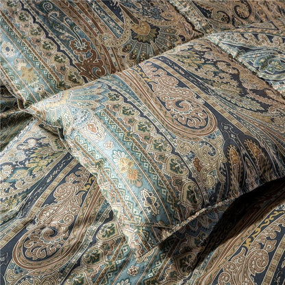 Luxury Paisley Bohemian Goose Down Comforter Twin Queen King size
