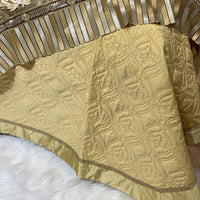 Thumbnail for Luxury Orange Gold Horse Lace Edge Palace Silky Duvet Cover Set, 1000TC Egyptian Cotton Bedding Set